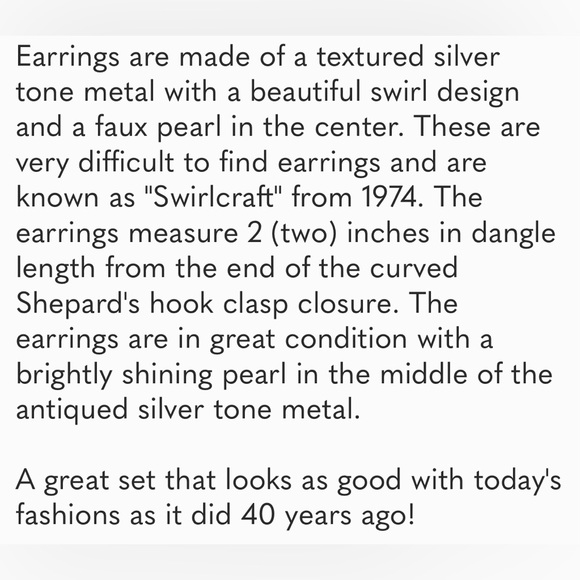 Vintage New Avon Swirlcraft Pierced Earrings - Picture 10 of 16